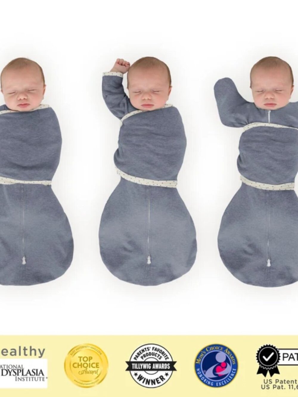 NWOT SwaddleDesigns Omni Swaddle Sack Blue Adjustable Wrap Small 0-3M